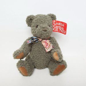 Vintage GUND JADE Plush Bear - Curly Green Teddy Bear - Made in England - NWT